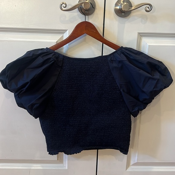 J.Crew puff sleeves navy top brand new with tags - Picture 7 of 7